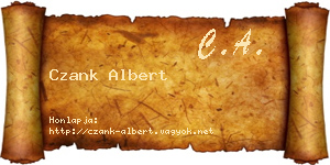 Czank Albert névjegykártya